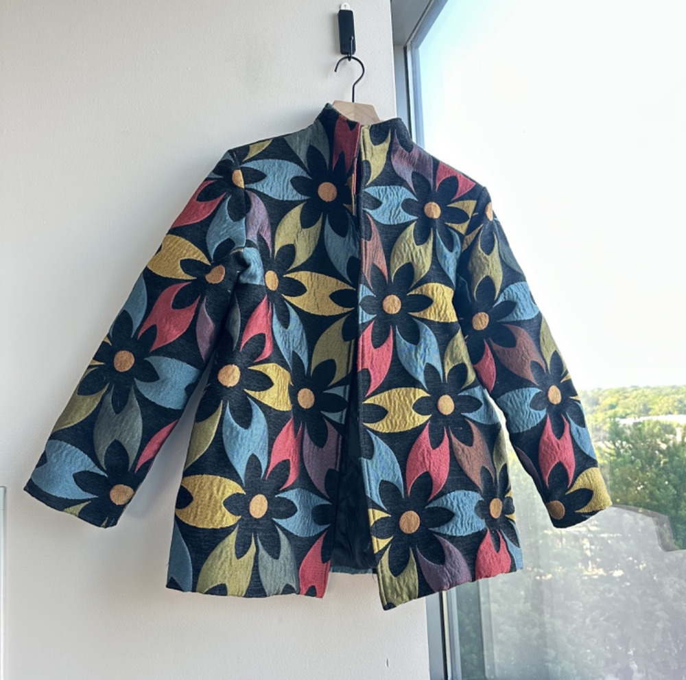Vintage Multi Color Floral Tapestry Jacket Women's Size Medium